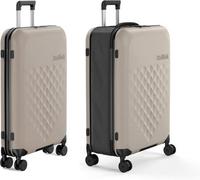 Rollink Flex Spinner 360 Fully Collapsible 29In Suitcase, 4 Wheels Fold Flat Hold Luggage (Warm Gray)