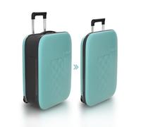 Rollink Flex Vega Fold Flat 21In Cabin Suitcase, Fully Collapsible Carry-On Hand Luggage (Aquifer)