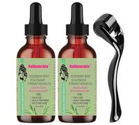 Rollnewskin Rosemary Mint Essential oil (2pack) and Derma Roller 0.5mm Set for Skin Care Hair and Beard Growth