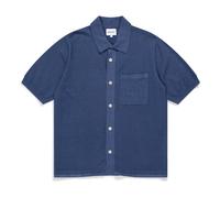 Rollo Cotton Linen Short Sleeved Shirt Indigo blue XL