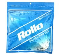 Rollo Slim Filters 6mm x 20mm - 200 Count Pack of Long Filter Tips for Clean Draw - Compact Natural Accessory for Hand Rolling