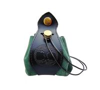 Rollooo Black & Green Celtic Tree DND Gifts Dice Bag - Tray with Drawstring & Button Genuine Leather Dice Pouch Storage Bag for d&d Dices Jewelry Coin & Small Accessories
