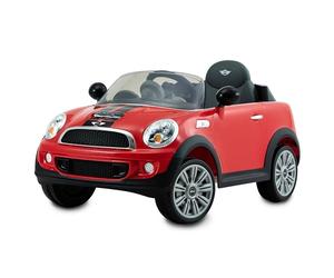 ROLLPLAY Electric Car, With Remote Control, Reverse Gear, For Children 3 Years and Older, Up to 35 kg, 6-Volt Battery, Up to 4 km/h, MINI Cooper S Roadster, Red