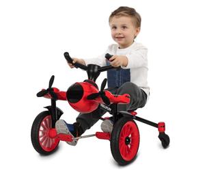 Rollplay Flex Pedal Drifter Folding Pedal Vehicle for Children from 1.5 Years +, For up to 35 kg, Red and Black Aeroplane Ride On Toy