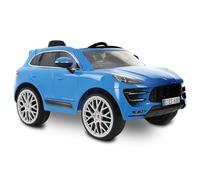 ROLLPLAY Premium Electric Car, With Remote Control, Reverse Gear, For Children 3 Years and Older, Up to 35 kg, 12-Volt Battery, Up to 4 km/h, Porsche Macan Turbo SUV, Blue