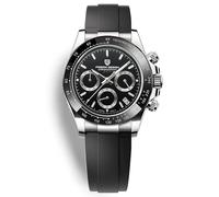 RollsTimi Men's Watch Shows The Date Time Code, Waterproof Sports Business Style Wrist Watch Scratch Resistant Synthetic Sapphire Glass Silicone Detachable Strap. (Black)