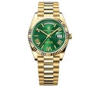 RollsTimi Pagani Design Men's Watch DD40 PD-1783 Luxury Men's Automatic Rose Gold NH36A Movement 10Bar Sapphire Crystal Date Display, Gold-Green-A