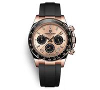 RollsTimi Pagani Design PD-1664 Men's Quartz Watch VK63 Movement Japanese Movement Ceramic Bezel Sapphire Vintage Chronograph Stainless Steel Waterproof Watch 40mm, All Gold -A