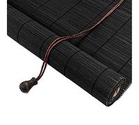 Roll'Up Roller Blind Bamboo,black Natural Bamboo Blind,Vintage Roman Roller Shades,Decoration Bamboo Roller Curtains,Light Filtering Roll Up Blinds,with Drilling and Wood Blind (100x140cm/39x55in)