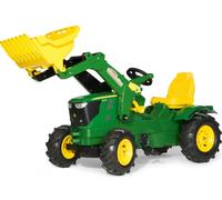 Rolly Toys Ride On John Deere 6210R Tractor with Frontloader and Pneumatic Tyres, Green
