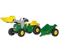 John Deere Kid Tractor with Front Loader and Trailer