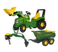 Rolly John Deere Xtrac Trailer Bundle 2 - With Loader and Halfpipe Trailer