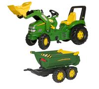 Rolly John Deere Xtrac Trailer Bundle 2 - With Loader and Halfpipe Trailer