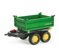 rolly toys | rollyMega Trailer John Deere | Giant Three Site Tipping Trailer for Pedal Tractor | 122004