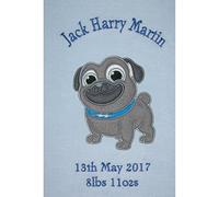 Rolly - Puppy Dog Pals Personalised Applique Super Soft Fleece Blanket (Blue)