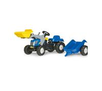 Rolly Toys New Holland Tractor & Trailer & Loader - Blue Blue