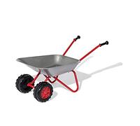 Kids Metal Wheelbarrow with Double Front Wheel - Grey Grey