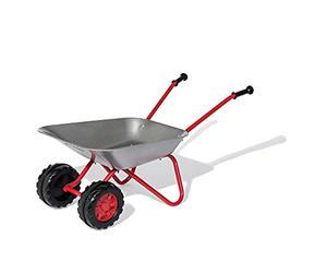 rolly toys 271849Rolly Toys Wheelbarrow with Double Wheel,Comfortable Handles,Holds up to 25 kg,Children Toy from 2 ½ Years,Metal,Silver
