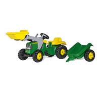 Rolly Toys John Deere Tractor with Front Loader & Trailer Ride On - Multicolour