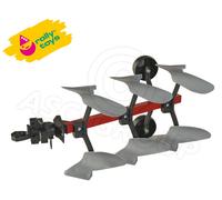 Rolly Toys - Plough - 3 Furrow Metal & Plastic - Reversible Design - Metal Frame