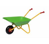 Rolly Kids Metal Wheelbarrow Green Yellow Childrens Outdoor Garden Activity