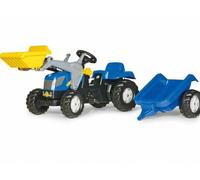 Rolly Toys New Holland Tractor & Trailer & Loader - Blue Blue