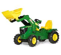 Rolly Toys Ride On John Deere 6210R Tractor with Frontloader and Pneumatic Tyres, Green