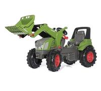 ROLLY TOYS rollyFarmtrac Premium Fendt Vario 939 Pedal Tractor with Front Loader RollyTrac Loader (Pedal Vehicle for Children from 3 Years, with Whisper Tyres) 710263, Green/Grey
