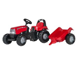 ROLLY TOYS rollyKid Case 1170 CVX Tractor & Trailer Kids' Ride-On Toy - Black & Red, Black,Red
