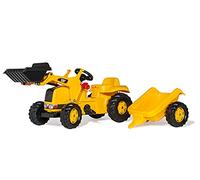 Rolly Toys CAT Ride On Tractor Frontloader with Trailer, Yellow