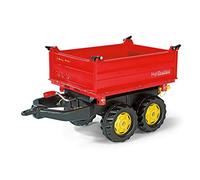 rolly toys | rollyMega Trailer | Giant Three Site Tipping Trailer for Pedal Tractor | 123001, Red
