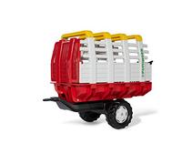 rollytoys 122479 rollyHaywagon Pöttinger Pedal Trailer for Pedal Tractor (from 3-10 Years, Automatic Locking, Tilting) Red