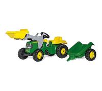 RollyToys RollyKid Pedal Ride-On - John Deere Tractor With Trailer & Scoop