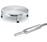 Rollyware 100% Stainless Steel Rolling Pin + Joint Less Design, Polpat, Chakla Belan 25% Less Effort Working The Dough, Upgrade Your Baking - Non-Stick & Zero Maintenance