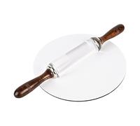 ROLLYWARE White Heavy Base Crystal Roti Roller/Chakla/chapati Maker Chakla with Stylish Crystal Belan The Dough - Upgrade Your Baking - Non-Stick & Zero Maintenance - [ Chakla + Belan ]