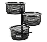 Rolodex Mesh Collection 3-Tier Swivel Tower Sorter, Black (62533)