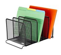 Rolodex Mesh Collection Stacking Sorter, 5-Section, Black (22141)
