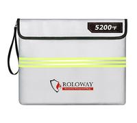 ROLOWAY Fireproof Document Bag (14 x 11 Inch) with Upgraded Aluminum Foil Layer, Fireproof Document Bag with Reflective Strip and Zipper (Silver)