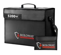 ROLOWAY Large Fireproof Bag 5200℉ Heat Insulated (17 x 12 x 5.8 inches), Fireproof Document Bag for Cash Safe and Document Safe