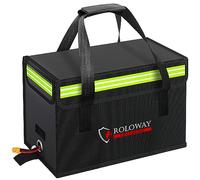 ROLOWAY Lipo Battery Bag (15 x 8.5 x 10 inch), Large Fireproof Lipo Ebike Bag with Comfortable Handle, Reflective Strip