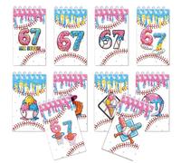 Rolpants 10 Pcs 6 7 Meme Mini Spiral Notebooks, Six Seven Ice Cream & Basketball Pocket Notepads for Birthday Party Favor School Classroom Rewards (White)