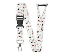 ROLSELEY Chic Lipstick Lanyard Neck Strap with Detachable Metal Clip & Safety Breakaway for ID Badge Holder & Passes for Everyday Use at Office, School, Events - Gift Idea for Her - LIPSTICK Pattern