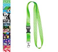 Rolseley Lanyard Neck Strap Floral Green for id Badge Holder with Metal Clip