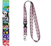 ROLSELEY Lanyard neck strap for id badge holder with metal clip (skulls)