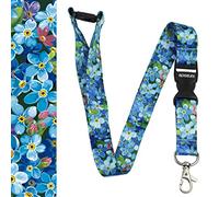 ROLSELEY Lanyard neck strap with different pattens with metal clip (Forget-me-not)