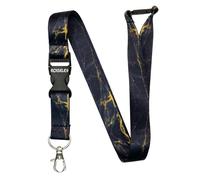 ROLSELEY Marble Lanyard Neck Strap with Detachable Metal Clip & Safety Breakaway for ID Badge Holder and Passes for Everyday Use at Office, School, Events - Office Gift Idea - BLACK MARBLE Pattern