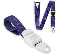 ROLSELEY Pack of Professional Quick and Slow Release Medical Tourniquet and Lanyard with HEARTS VIOLET Pattern
