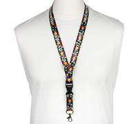 ROLSELEY Personalized Lanyard Neck Strap Stars Pattern with Printed White Text, Metal Clip (Stars + TEXT)