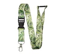 ROLSELEY Tropical Monstera Leaves Lanyard Neck Strap with Detachable Metal Clip & Safety Breakaway for ID Badge Holder & Passes for Everyday Use at Office, School, Events - MONSTERA LEAF Plant Pattern