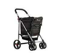 ROLSER Basket Polar 4 Big Wheel 2 Swivelling Foldable Shopping Trolley - Black